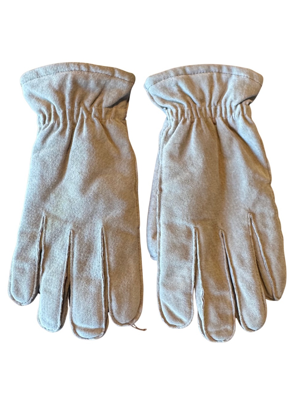 Isotoner Genuine Pig Suede Leather Thinsulate Gloves Beige Tan Size M